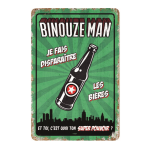 Plaque Métal Humoristique - Binouze Man